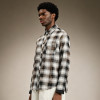Custom Plaid Flannel Shirt for Men | Distressed Raw Hem Streetwear Long Sleeve | Men's Streetwear Shirt