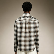 Custom Plaid Flannel Shirt for Men | Distressed Raw Hem Streetwear Long Sleeve | Men's Streetwear Shirt