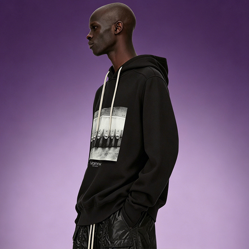 Black graphic darkwear hoodie