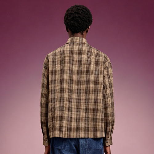 Custom Boxy Fit Double Pocket Overshirt | Baggy Drop Shoulder Streetwear | Men's Plaid Flannel Shacket
