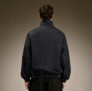 Custom Stripe Windbreaker Jacket | Men's Lightweight Jacket | Retro Funnel Neck Zip Up Athletic Jacket