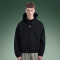 Custom Letter Logo Print Hoodie | Oversized Heavyweight Pullover sweatshirt | Men's Boxy Fit Black Fleece Hoodie