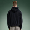 Custom Letter Logo Print Hoodie | Oversized Heavyweight Pullover sweatshirt | Men's Boxy Fit Black Fleece Hoodie