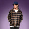 Custom Screen Print Oversized Hoodie | 100% Cotton Streetwear Sweatshirt | Men's Plaid Full Zip-Up Hooded Jacket