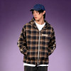 Custom Screen Print Oversized Hoodie | 100% Cotton Streetwear Sweatshirt | Men's Plaid Full Zip-Up Hooded Jacket