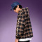 Custom Screen Print Oversized Hoodie | 100% Cotton Streetwear Sweatshirt | Men's Plaid Full Zip-Up Hooded Jacket
