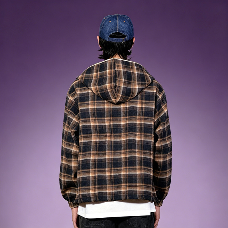 Full zip face hoodie men