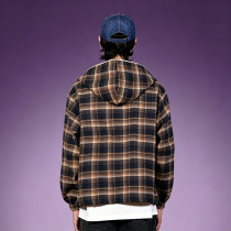 Custom Screen Print Oversized Hoodie | 100% Cotton Streetwear Sweatshirt | Men's Plaid Full Zip-Up Hooded Jacket