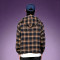 Custom Screen Print Oversized Hoodie | 100% Cotton Streetwear Sweatshirt | Men's Plaid Full Zip-Up Hooded Jacket