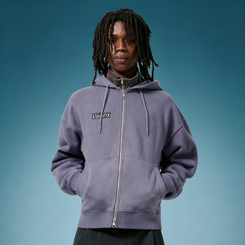 Custom Zipper Heavyweight Fleece Hoodie | Oversized Sun Faded Hoodie | 100% Cotton Vintage Hoodie