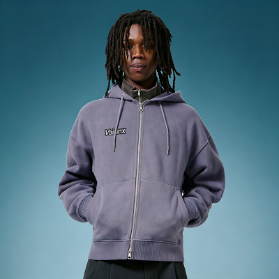 Custom Zipper Heavyweight Fleece Hoodie | Oversized Sun Faded Hoodie | 100% Cotton Vintage Hoodie