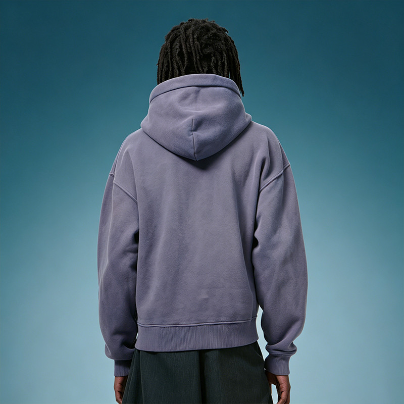 Two-way zip hoodie men