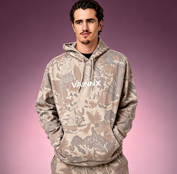 OEM Manufacturer Custom Hoodie | Vintage Streetwear Hoodie | Loose Fit Thick Fleece Camo Sweatshirt