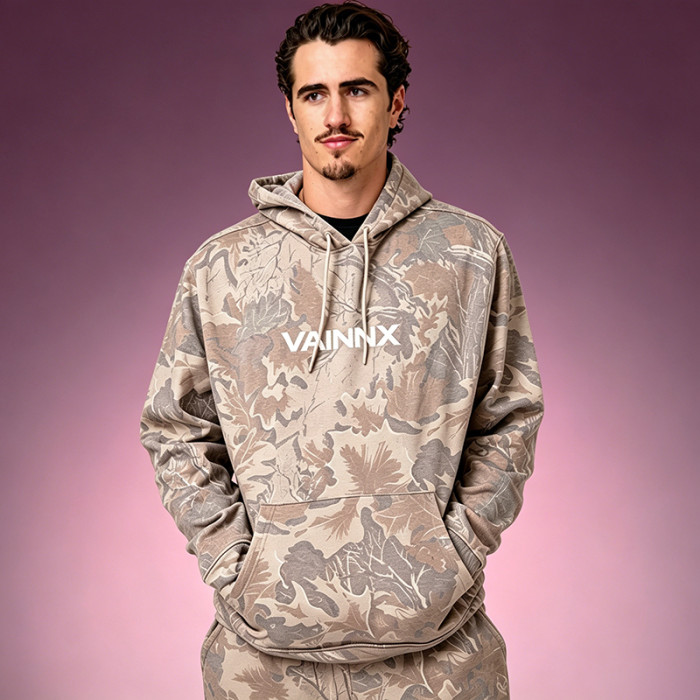 OEM Manufacturer Custom Hoodie | Vintage Streetwear Hoodie | Loose Fit Thick Fleece Camo Sweatshirt