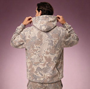 OEM Manufacturer Custom Hoodie | Vintage Streetwear Hoodie | Loose Fit Thick Fleece Camo Sweatshirt