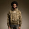Custom Camo Print Cropped Fit Hoodie | Y2K 500GSM Cotton Hoodie | Oversized Heavyweight Pullover Sweatshirt