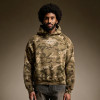 Custom Camo Print Cropped Fit Hoodie | Y2K 500GSM Cotton Hoodie | Oversized Heavyweight Pullover Sweatshirt