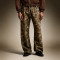 Custom Vintage Baggy High Quality Sweatpants | Wide-Leg Heavyweight Fleece Pants | Men's Olive Camo Sweatpants