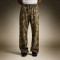 Custom Vintage Baggy High Quality Sweatpants | Wide-Leg Heavyweight Fleece Pants | Men's Olive Camo Sweatpants