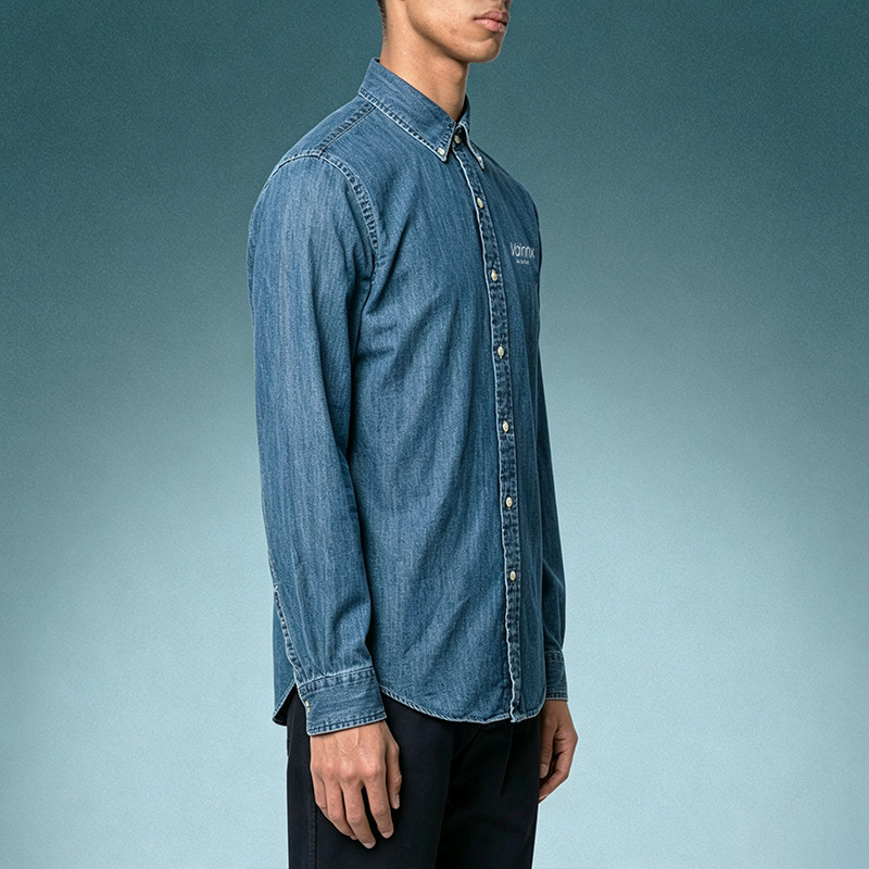 Button down denim shirt men