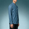 Custom Casual Workwear Shirt | Washed Fashion Streetwear Top | Long Sleeve Button Down Jean Shirt