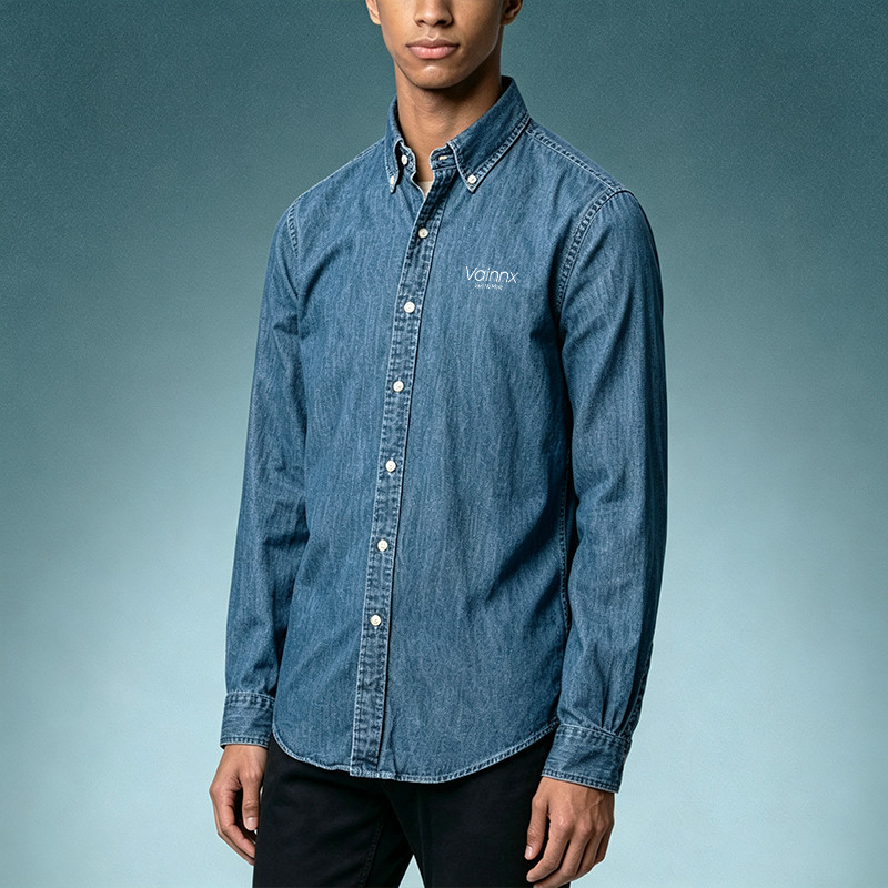 Cotton denim button up top
