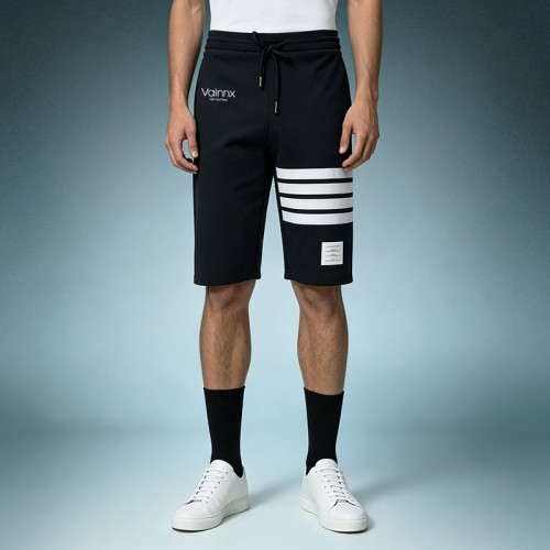 Custom Heavyweight Cotton Sports Shorts | Breathable Striped Gym Short | Men's Casual Drawstring Running Shorts