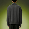 Custom Loose Fit Drop Shoulder Sweater | Heavyweight Knitted Sweater | Premium Charcoal Knit Polo Shirt