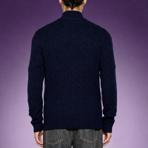 Custom High Quality Wool Knitwear | Casual Stand Collar Sweater | Men's Heavyweight Knit Quarter-Zip Sweater