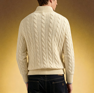 Custom High Quality Funnel Neck Sweater | Quarter-Zip Pullover Sweater | Men's Old Money Style Sweater