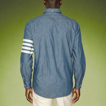 Custom Men's Tailored Blue Jean Shirt | Casual Workwear Shirt | Streetwear Shirt Manufacturer