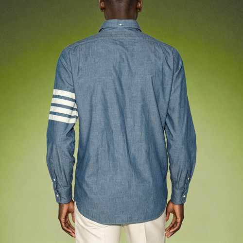 Custom Men's Tailored Blue Jean Shirt | Casual Workwear Shirt | Streetwear Shirt Manufacturer