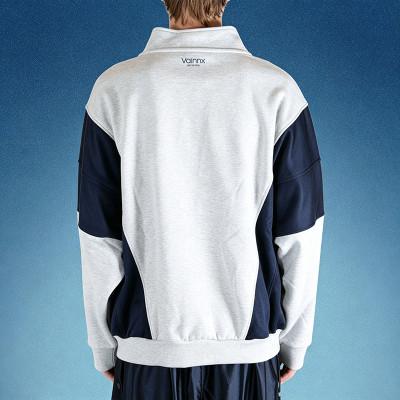 Custom Stand Collar Hoodie | Men's Colorblock Quarter-Zip Sweatshirt | Vintage Racing Pullover Hoodie