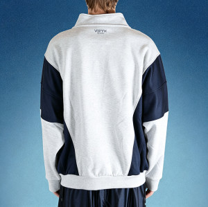 Custom Stand Collar Hoodie | Men's Colorblock Quarter-Zip Sweatshirt | Vintage Racing Pullover Hoodie