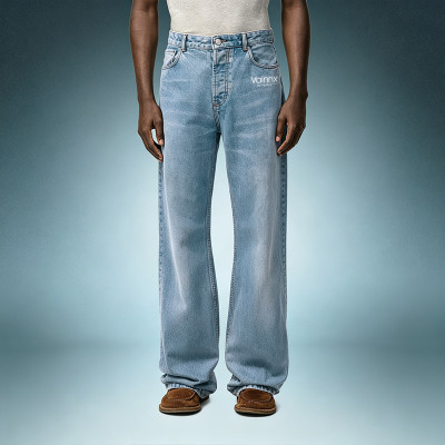 Custom Straight Leg Denim Trousers | Streetwear Loose Fit Jeans | Men's Classic Heavy Cotton Denim Pants