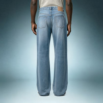 Custom Straight Leg Denim Trousers | Streetwear Loose Fit Jeans | Men's Classic Heavy Cotton Denim Pants