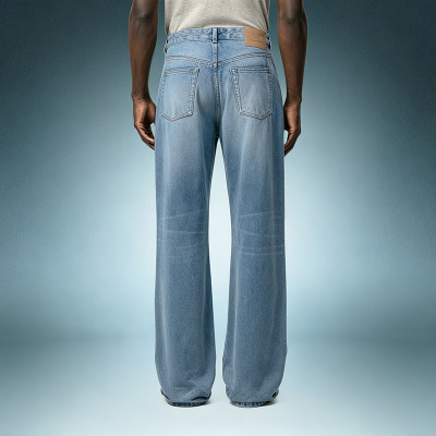 Custom Straight Leg Denim Trousers | Streetwear Loose Fit Jeans | Men's Classic Heavy Cotton Denim Pants