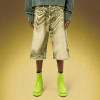 Custom Vintage Wide Leg Knee Shorts | Men's Acid Wash Denim Shorts | Y2K Baggy Knee Length Jorts