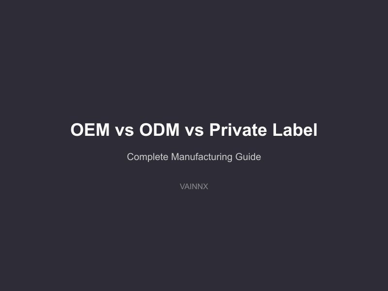 OEM vs ODM vs Private Label Explained: Complete Manufacturing Guide