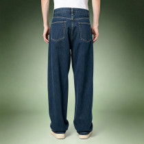 Custom Heavyweight High Waist Jeans | Men's Wide Leg Loose Jeans | Vintage Dark Wash Baggy Denim Trousers