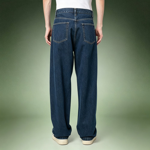 Custom Heavyweight High Waist Jeans | Men's Wide Leg Loose Jeans | Vintage Dark Wash Baggy Denim Trousers