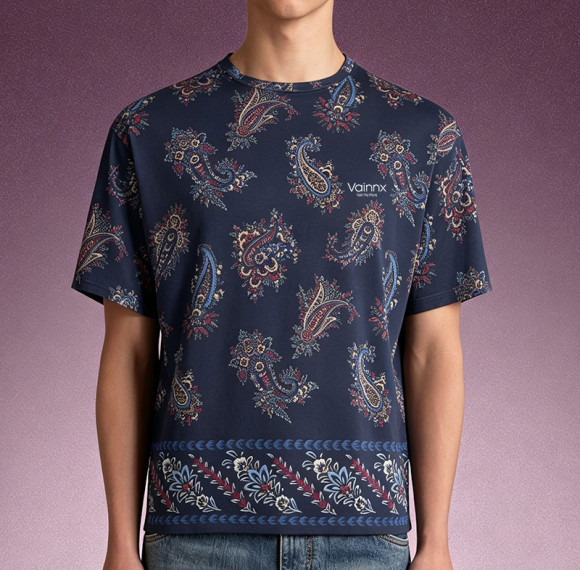 Custom Vintage Streetwear Knit Tee | Men's Relaxed Fit Summer Top | Graphic Printed T-Shirt