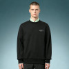 Custom Premium Solid Color Hoodie | Tipped Cuff Heavyweight Fleece Pullover | Men's Black Crewneck Sweatshirt
