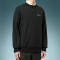 Custom Premium Solid Color Hoodie | Tipped Cuff Heavyweight Fleece Pullover | Men's Black Crewneck Sweatshirt