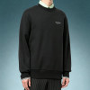 Custom Premium Solid Color Hoodie | Tipped Cuff Heavyweight Fleece Pullover | Men's Black Crewneck Sweatshirt
