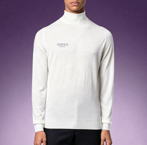 Custom Thermal Slim Fit Undershirt | Men's Pure Color Turtleneck Sweater | Fine Knit Roll Neck Pullover