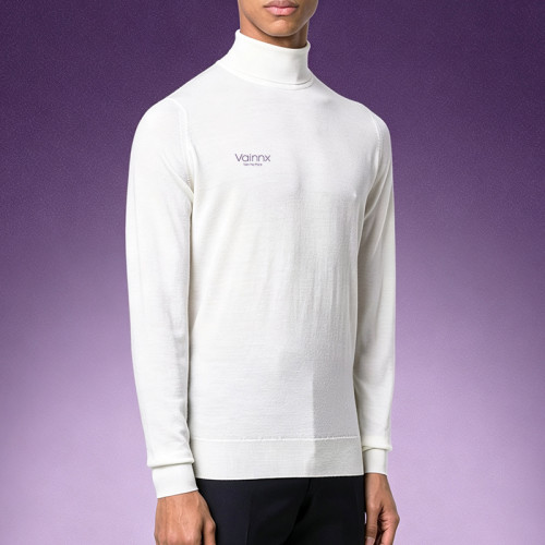 Custom Thermal Slim Fit Undershirt | Men's Pure Color Turtleneck Sweater | Fine Knit Roll Neck Pullover