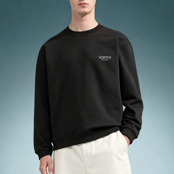 Custom Loose Boxy Fit Streetwear Hoodie | Heavyweight Drop Shoulder Fleece Pullover | Men's Classic Crewneck Sweatshirt