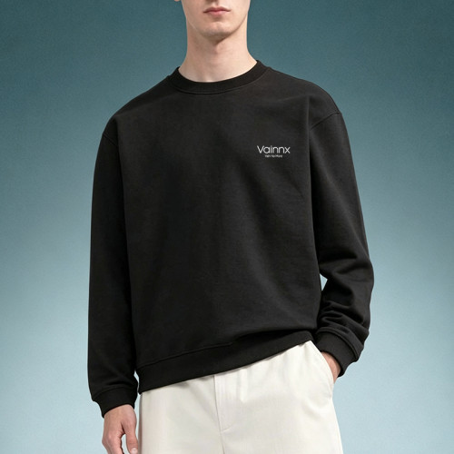Custom Loose Boxy Fit Streetwear Hoodie | Heavyweight Drop Shoulder Fleece Pullover | Men's Classic Crewneck Sweatshirt