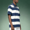 Custom Striped Polo Shirt | DTG Print Streetwear Short Sleeve Shirt | Relaxed Fit Tipped Collar Polo Top